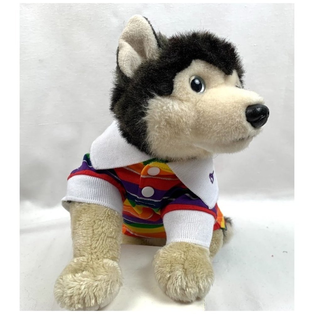 Dogo Rainbow-Striped Dog Polo Shirt in size S, NWT